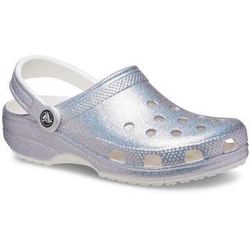 Crocs Classic Glitter Men's Clogs Silver | Australia 0799LISH